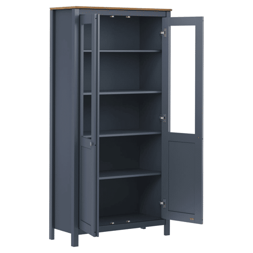 Bufete alto - Móvei de apoio 85x37x170,5 cm pinho maciço cinzento pt4121
