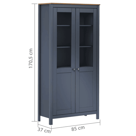 Bufete alto - Móvei de apoio 85x37x170,5 cm pinho maciço cinzento pt4121