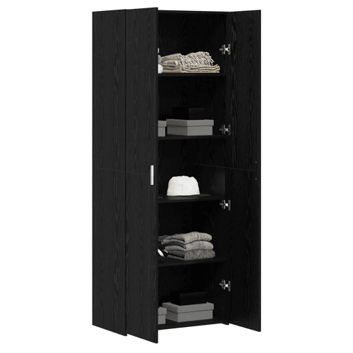 Aparador - Bufete - Móvel de apoio 2 pcs Carvalho Preto 70 x 42,5 x 185 cm pt257