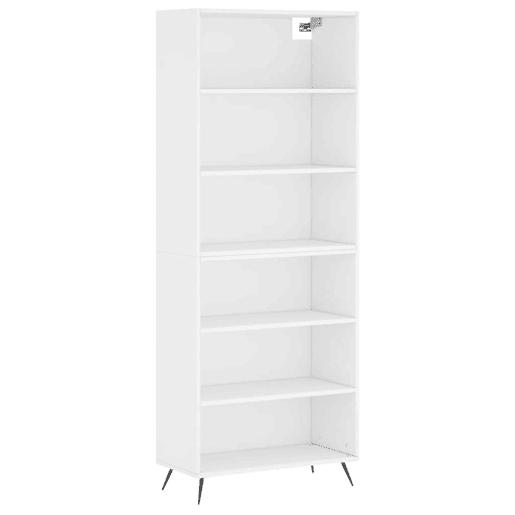 Armário alto - Bufete - Móvel de apoio 69,5x32,5x180 cm derivados de madeira branco pt1233
