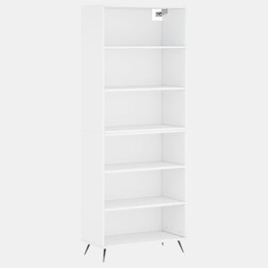 Armário alto - Bufete - Móvel de apoio 69,5x32,5x180 cm derivados de madeira branco pt1233