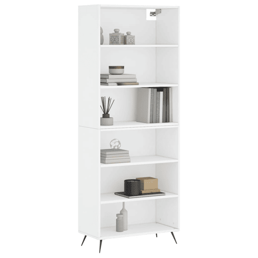 Armário alto - Bufete - Móvel de apoio 69,5x32,5x180 cm derivados de madeira branco pt1233