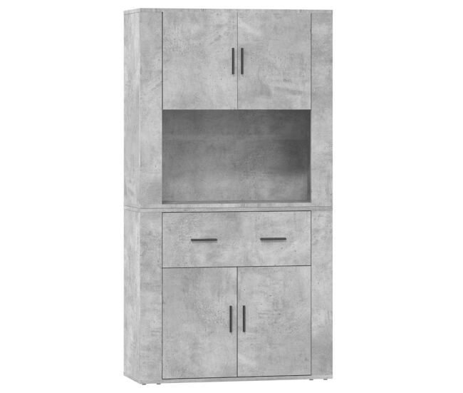 Aparador alto - mueble de almacenamiento madera contrachapada gris hormigón es849
