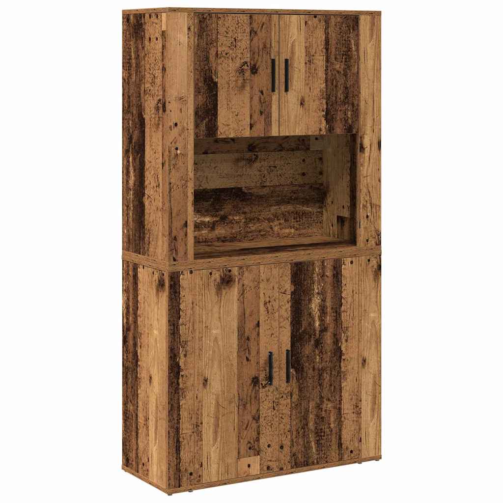 Aparador alto - mueble de almacenamiento madera vieja 80 x 33 x 150 cm es1526