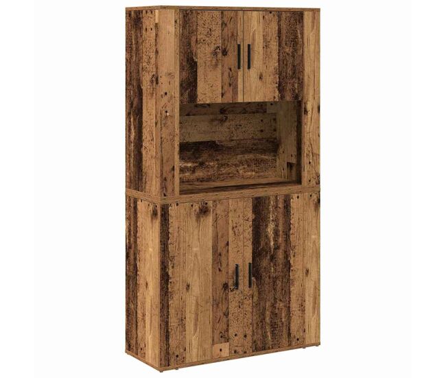 Aparador alto - mueble de almacenamiento madera vieja 80 x 33 x 150 cm es1526
