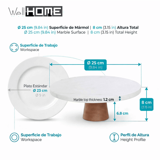 Suporte para bolo Well Home Marble Suporte para bolo Well Home Marble