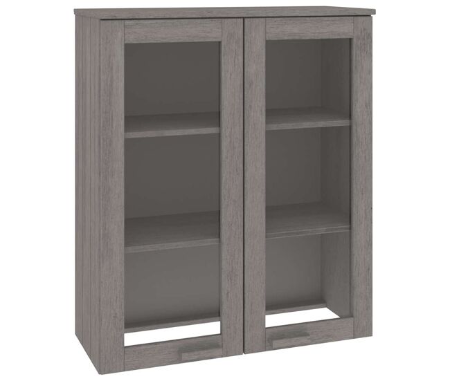 Aparador - mueble de almacenamiento superior pino macizo gris claro 85x35x100 cm es5072