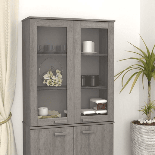 Topo p armário alto - Móvei de apoio 85x35x100cm pinho maciço cinza-claro pt5072