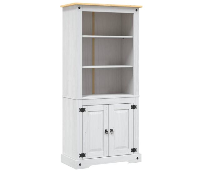 Aparador - mueble de almacenamiento range de pino mexicano blanco 80x40x170 cm es2145