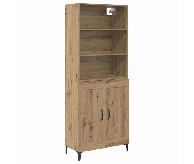 Aparador alto - mueble de almacenamiento 2 pcs roble artisan madera de ingeniería es250