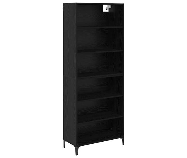 Aparador alto - mueble de almacenamiento roble negro 69,5 x 34 x 180 cm es1606