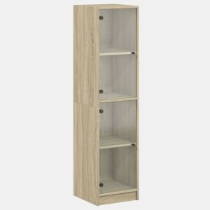 Aparador - Bufete - Móvei de apoio alto c portas de vidro 35x37x142 cm carvalho sonoma pt2139