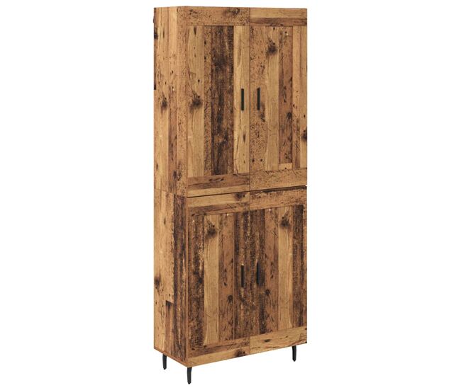 Aparador alto - mueble de almacenamiento 2 pcs madera envejecida madera de ingeniería es165