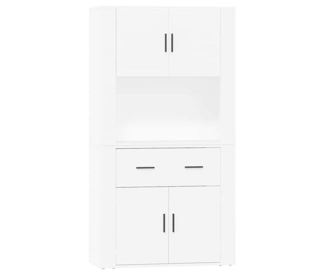 Aparador alto - mueble de almacenamiento madera contrachapada blanco es564