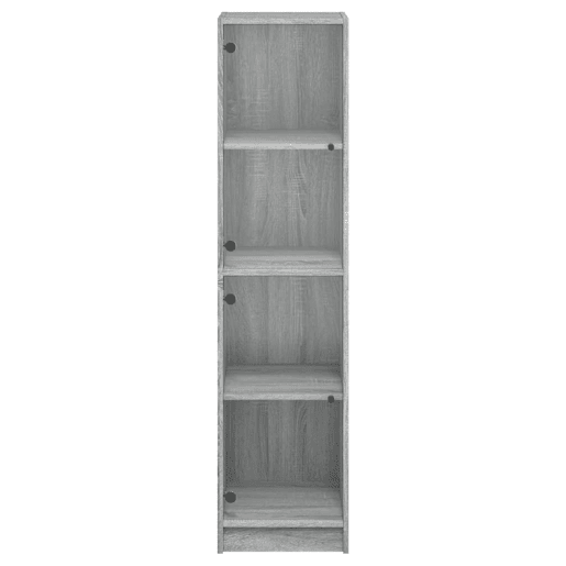 Aparador - Bufete - Móvei de apoio alto c portas de vidro 35x37x142 cm cinzento sonoma pt2135