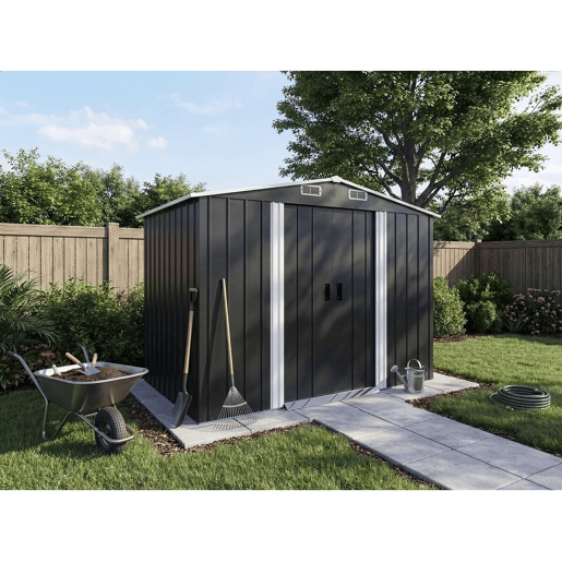 Telheiro metálico para jardim Boston - 5,29 m² (4,76 m2 de superfície) - Cinzento