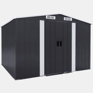 Coberturo de jardim em metal com porta de correr > - 6,54 m² - Cinzento