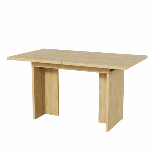 Mesa de jantar extensível, 140180x80 cm - Para 6-8 pessoas, forma retangular, tampo espesso, estilo simples - Carvalho