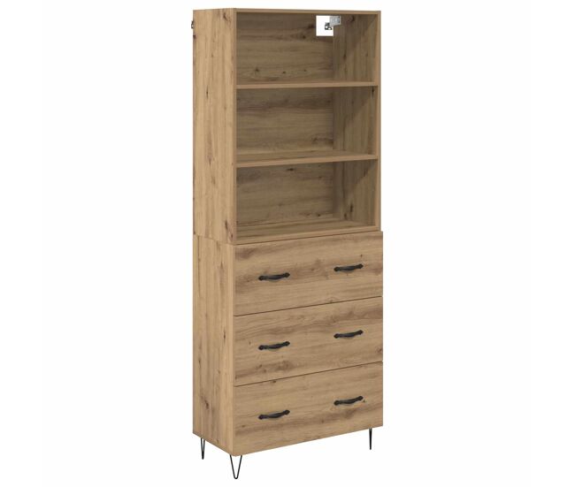 Aparador alto - mueble de almacenamiento 2 pcs roble artesanal madera de ingeniería es222