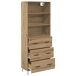 Aparador alto - Mueble de almacenamiento 2 pcs 69 Aparador alto - Mueble de almacenamiento 2 pcs 69 Blanco
