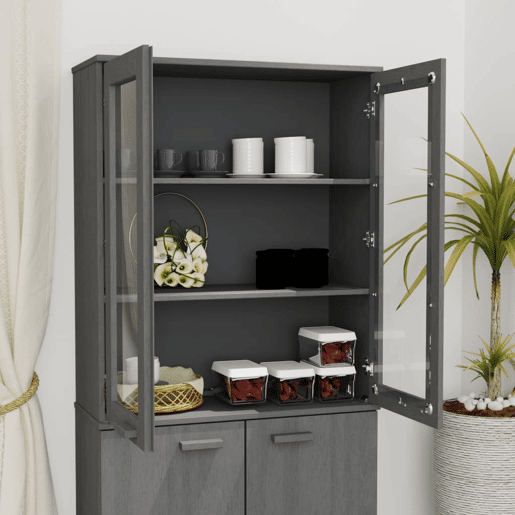 Topo p armário alto, Móvei de apoio 85x35x100 pinho maciço cinza-escuro pt5069
