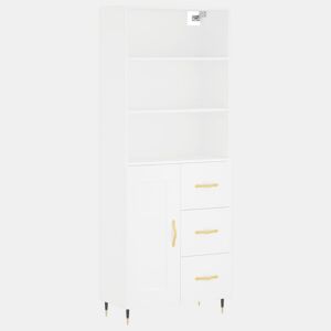 Armário alto - Bufete - Móvel de apoio 69,5x34x180 cm derivados de madeira branco pt644