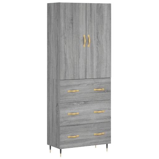 Armário alto - Bufete - Móvel de apoio 69,5x34x180 cm derivados de madeira sonoma cinza pt1083 Armário alto - Bufete - Móvel de apoio 69,5x34x180 cm derivados de madeira sonoma cinza pt1083