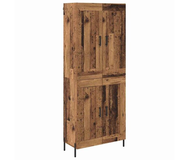 Aparador alto - mueble de almacenamiento 2 pcs madera envejecida madera de ingeniería es149