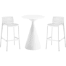 Mesa de jardim bistrô empilhável éora e cadeiras altas - 2 lugares - Branco