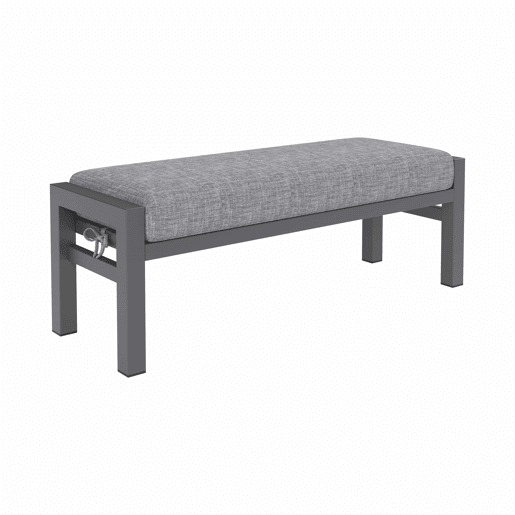 Conjunto de jantar de jardim para 8 pessoas - Conjunto de canto, estrutura em ferro galvanizado, mesa de vidro, corda trançada em PE feita à mão, inclui mesa, bancos e sofás - Cinza