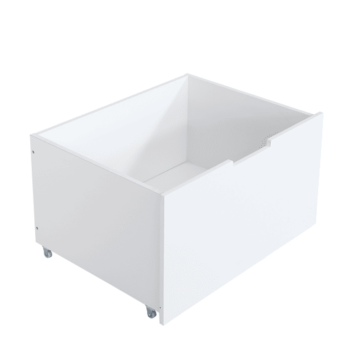 Cama infantil 90x200cm - Cama tipo casa com teto, com grades nas 4 laterais, com escada, 2 compartimentos com rodas - Branco+Natural