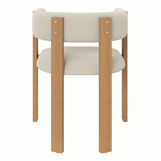Conjunto de 6 cadeiras de jantar - ergonómicas, almofadadas, com pés em ferro, design em madeira - BegeNatural