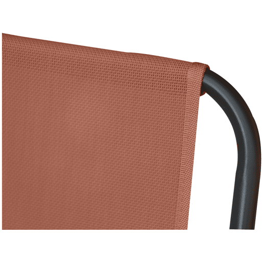 Mesa e cadeiras de jardim em metal Convivia com guarda-sol - 4 lugares - Terracota