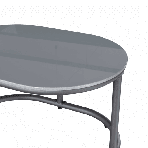 Conjunto de jantar de jardim para 6 pessoas - disposição em canto, ferro galvanizado, tampo de mesa em vidro, corda trançada à mão, inclui sofá e duas mesas de centro - cinzento