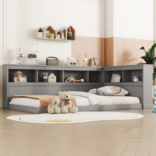 Cama de dia, 90x200 cm - Sofá-cama, com tomada e 2 portas USB, com estrado (sem colchão) - Cinza