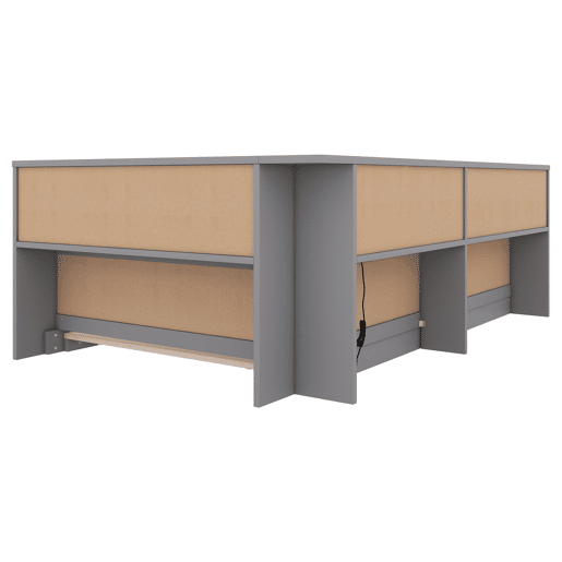 Cama de dia, 90x200 cm - Sofá-cama, com tomada e 2 portas USB, com estrado (sem colchão) - Cinza