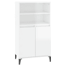Armário alto - Bufete - Móvel de apoio 60x36x110cm derivados de madeira branco brilhante pt765
