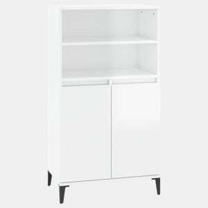 Armário alto - Bufete - Móvel de apoio 60x36x110cm derivados de madeira branco brilhante pt765