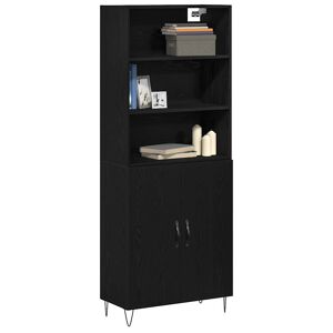 Aparador - Bufete - Móvel de apoio 2 pcs Carvalho Preto Madeira processada pt260