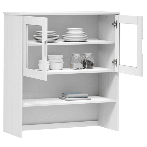 Armário alto - Móvei de apoio 90x35x100 cm pinho maciço branco pt5071
