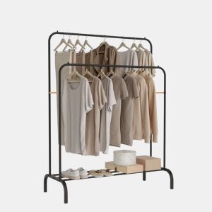 Bengaleiro Hangy Duo 30 Newlux Até 30 kg com sapateira, resistente, dupla altura Negro