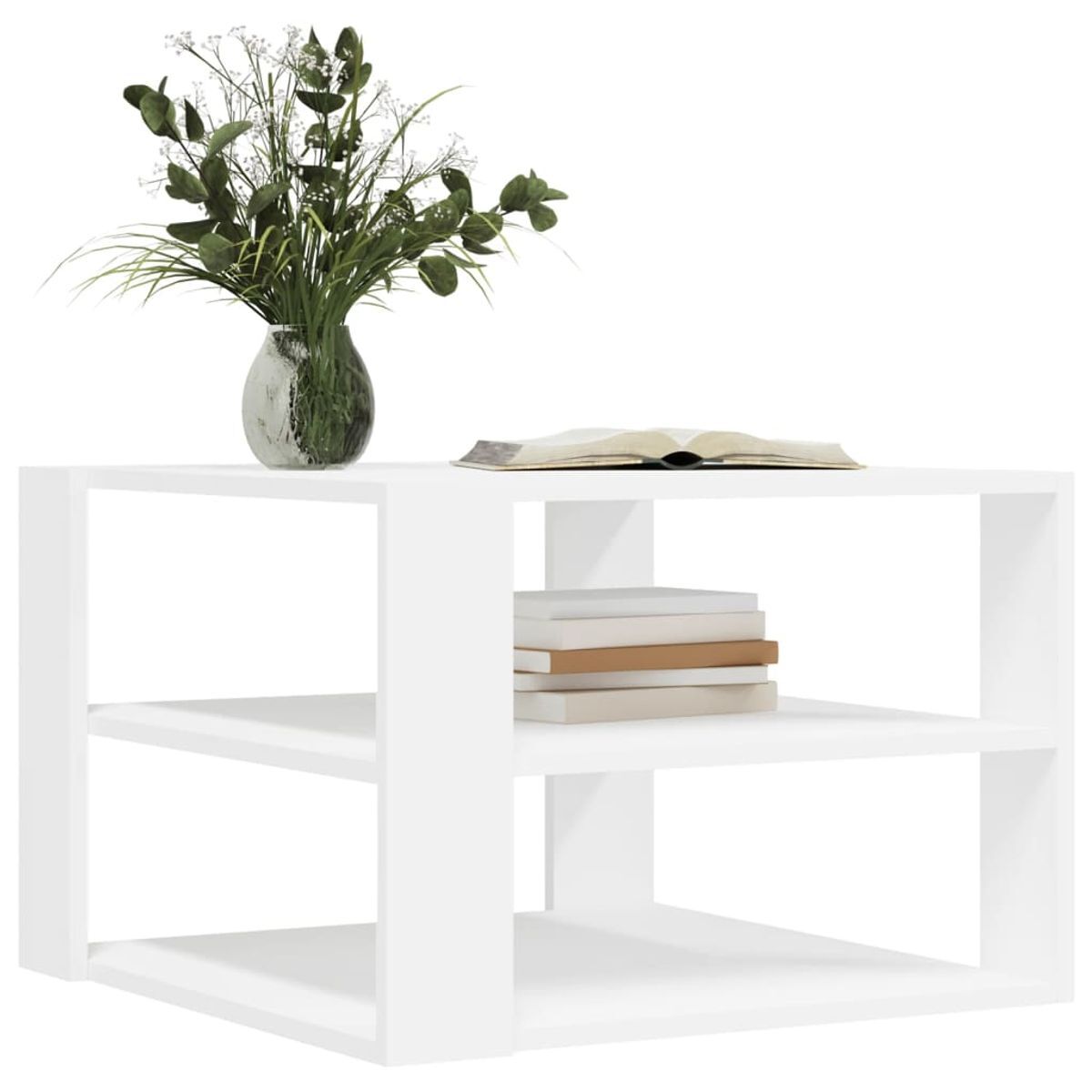 Mesa de centro triunfo 2 estantes blanco 40x59,5x59,5 cm