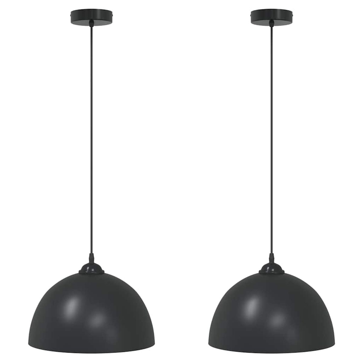 Pack de 2 lámparas de techo rose altura regulable negro ø30x120 cm
