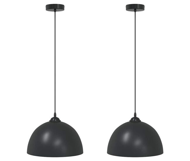 Pack de 2 lámparas de techo rose altura regulable negro ø30x120 cm