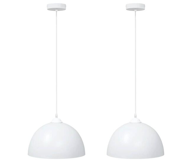 Pack de 2 lámparas de techo rose altura regulable blanco ø30x120 cm