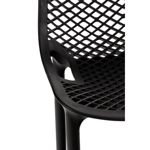 Conjunto de 2 banquetas de bar com encosto de plástico preto para uso externo altura do assento 75 cm 10_0005557