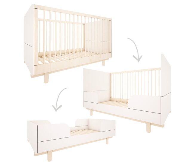 Cuna evolutiva wood luck romy 70x140 blanco