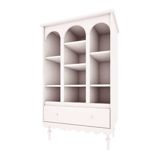 Estante de 1 gaveta Wood Luck Babushka Branco