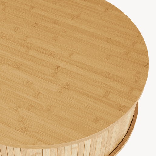 Mesa de cabeceira Nordkapp com 2 portas bambú 45xØ60 cm - Natural en.casa