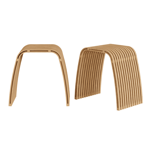 Conjunto de 2 bancos para cuarto de banho Jysa bambu 45x50x31cm - Natural en.casa